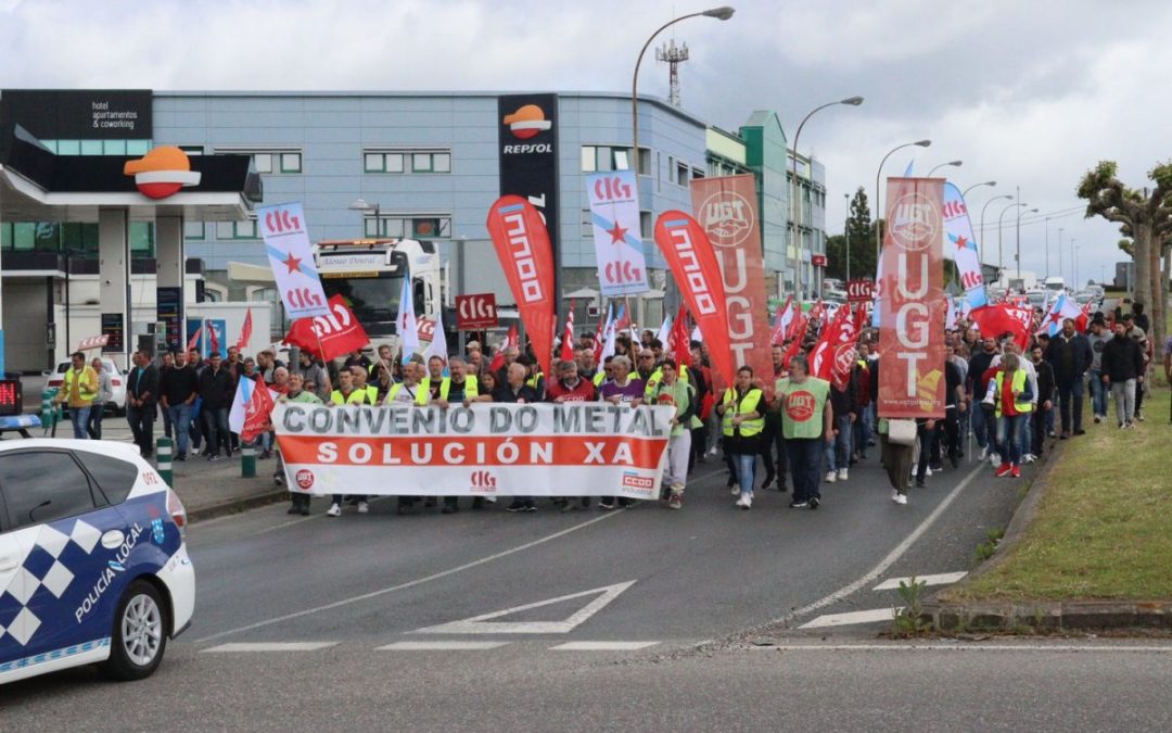 El éxito de la huelga paraliza el comercio del hierro y el metal en Lugo
